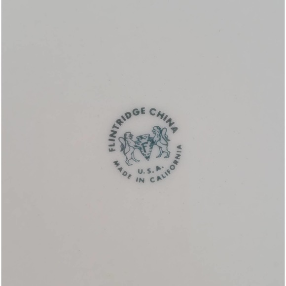 Vintage 60s Flintridge Belnor Blue Floral‎ California Ceramic Coupe Soup Bowl - Picture 4 of 10